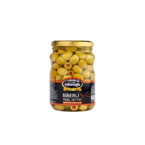 Yeşil Zeytin Biberli Cam Kavanoz